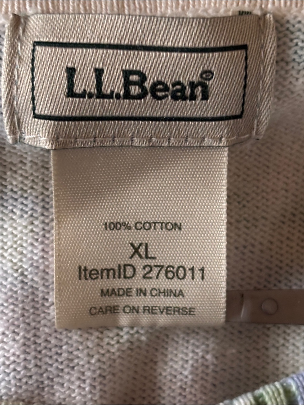 L.L. Bean Pastel Floral Knit Cardigan - Lavender, Light Green, Cream ~ Sz XL - Picture 4 of 6